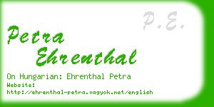 petra ehrenthal business card